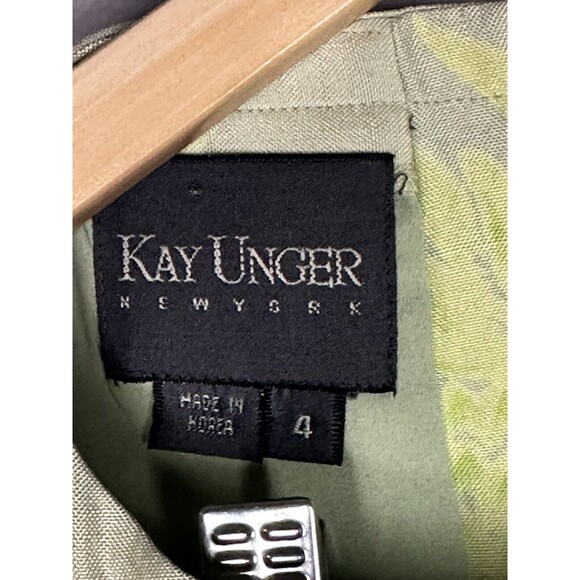 Kay Unger Cocktail Dress Sz 4 Pineapples Sleeveless Button Back - Picture 3 of 5